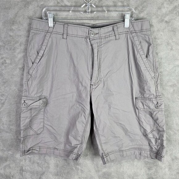 Mens WearFirst WF Gray Ripstop Cargo Shorts Free Band 11" Inseam Stretch Size 38 - Picture 2 of 11